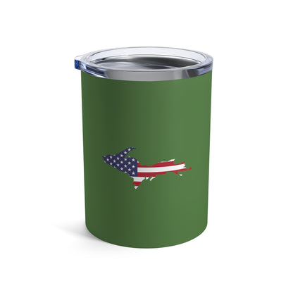 Michigan Upper Peninsula Tumbler (w/ UP USA Flag) | Pine Green - 10oz