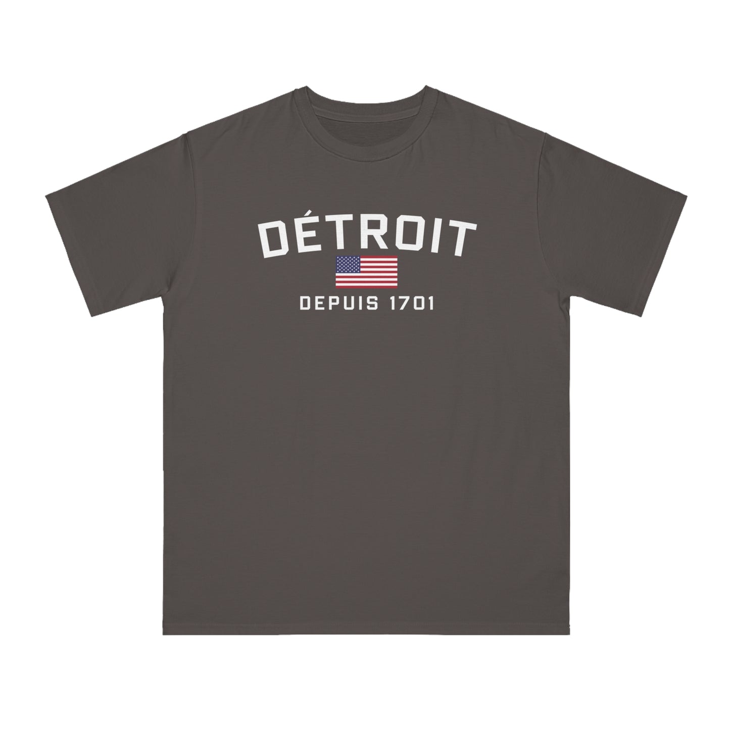 'Détroit Depuis 1701' T-Shirt (w/ USA Flag) | Unisex Organic