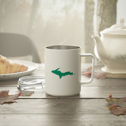 Michigan Upper Peninsula Insulated Mug (Emerald Green Outline) | 10oz