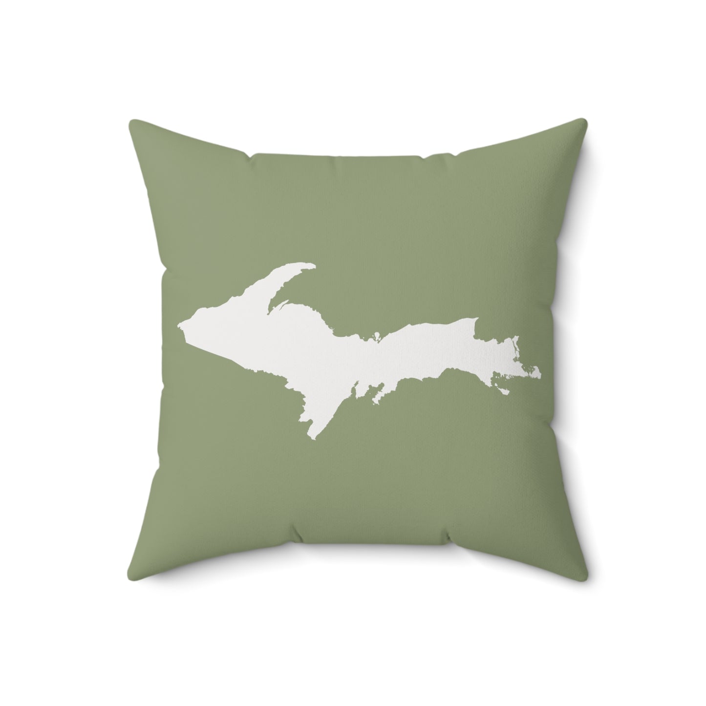 Michigan Upper Peninsula Accent Pillow (w/ UP Outline) | Beachgrass Green