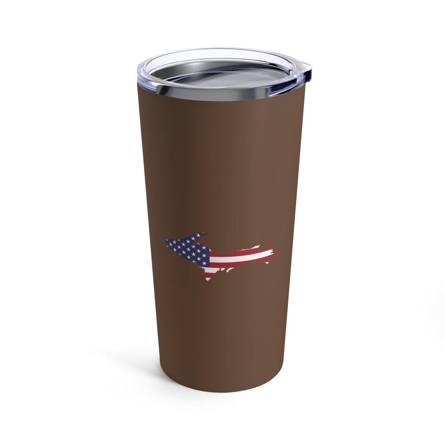Michigan Upper Peninsula Tumbler (w/ UP USA Flag) | Coffee Color - 20oz