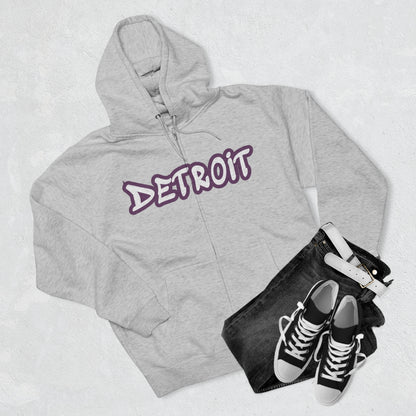 Detroit' Hoodie (Plum Tag Font) | Unisex Full Zip