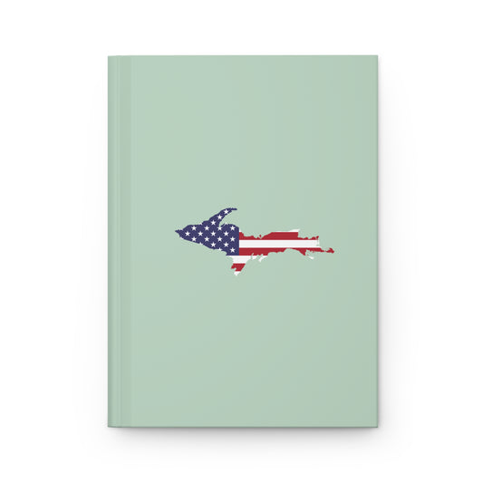 Michigan Upper Peninsula Hardcover Journal (w/ UP USA Flag) | Ruled - Sea Green