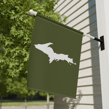 Michigan Upper Peninsula Home & Garden Flag (w/ UP Outline) | Army Green