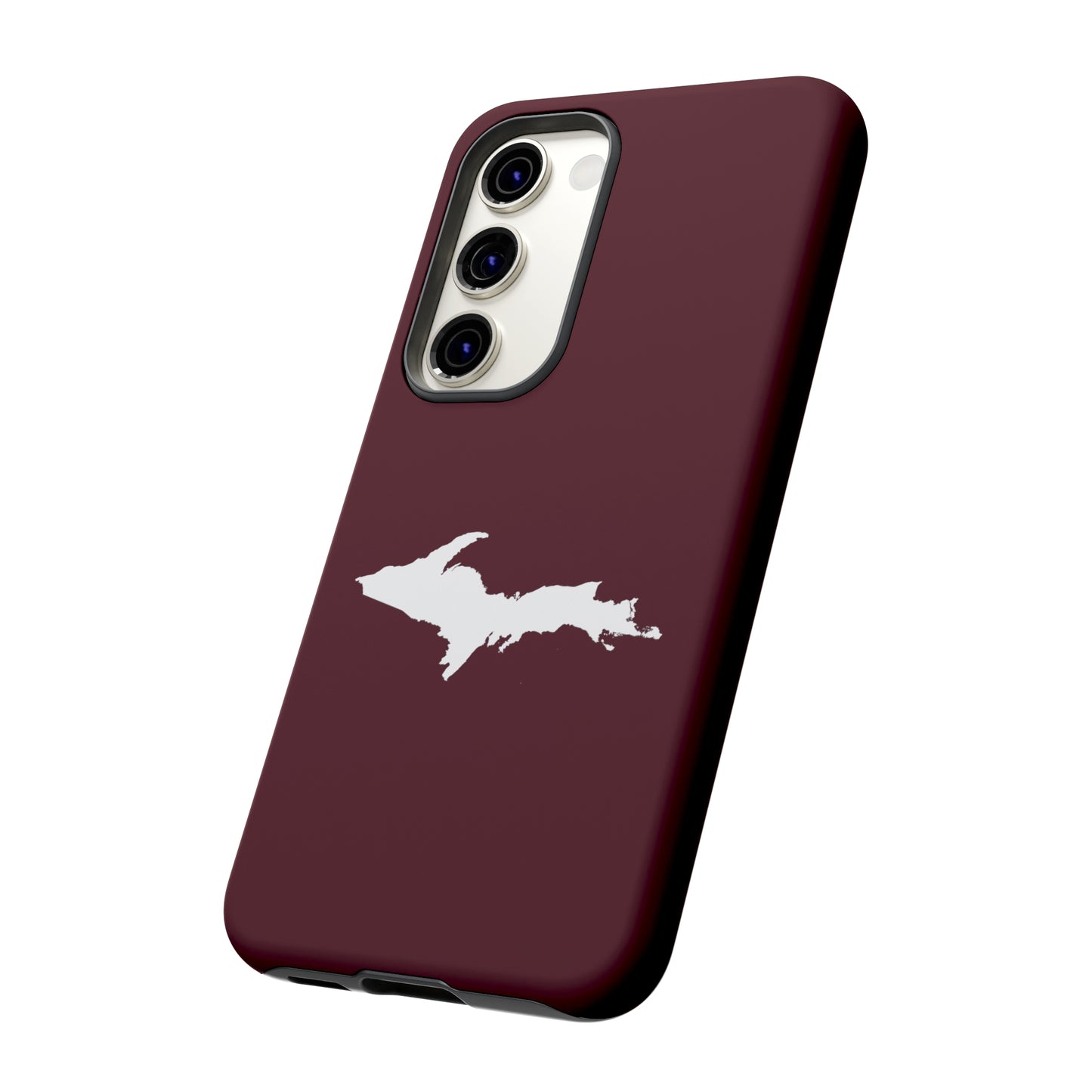 Michigan Upper Peninsula Tough Phone Case (Pinot Red w/ UP Outline) | Samsung & Pixel Android