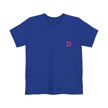 Detroit 'Old English D' Pocket T-Shirt (Apple Blossom Pink) | Unisex Standard