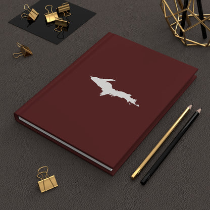 Michigan Upper Peninsula Hardcover Journal (Cherrywood Color w/ UP Outline) | Ruled - 150pgs