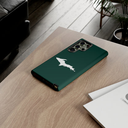 Michigan Upper Peninsula Tough Phone Case (Green w/ White UP Outline) | Samsung & Pixel Android