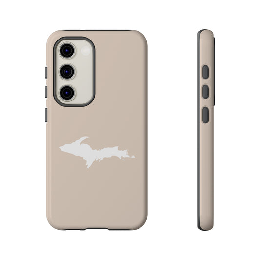 Michigan Upper Peninsula Tough Phone Case (White Pine Color w/ UP Outline) | Samsung & Pixel Android