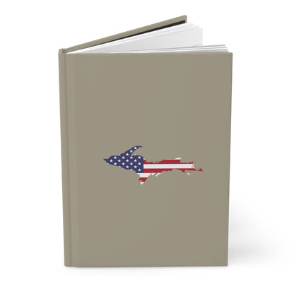 Michigan Upper Peninsula Hardcover Journal (w/ UP USA Flag) | Ruled - Petoskey Stone Beige