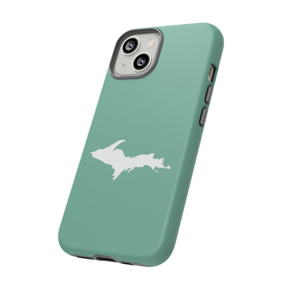 Michigan Upper Peninsula Tough Phone Case ('64 Metallic Mint Green w/ UP Outline) | Apple iPhone