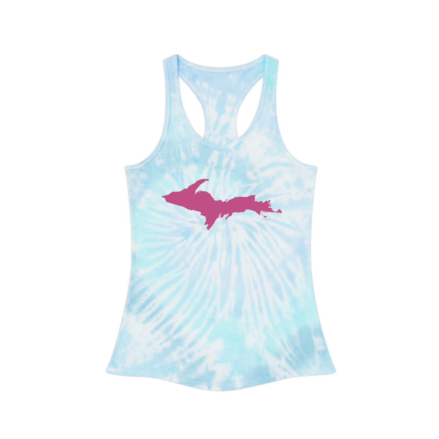 Michigan Upper Peninsula Tank Top (w/ Pink UP Outline) | Tie-Dye Racerback