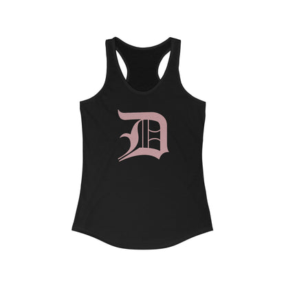 Detroit 'Old English D' Tank Top (Cherry Blossom Pink) | Women's Racerback