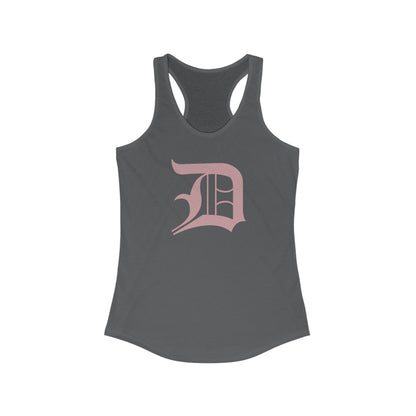 Detroit 'Old English D' Tank Top (Cherry Blossom Pink) | Women's Racerback