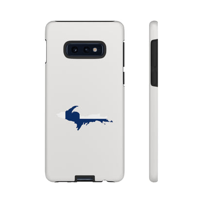 Michigan Upper Peninsula Tough Phone Case (Birch Bark White w/ UP Finland Flag Outline) | Samsung & Pixel Android