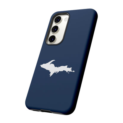 Michigan Upper Peninsula Tough Phone Case (Navy w/ White UP Outline) | Samsung & Pixel Android