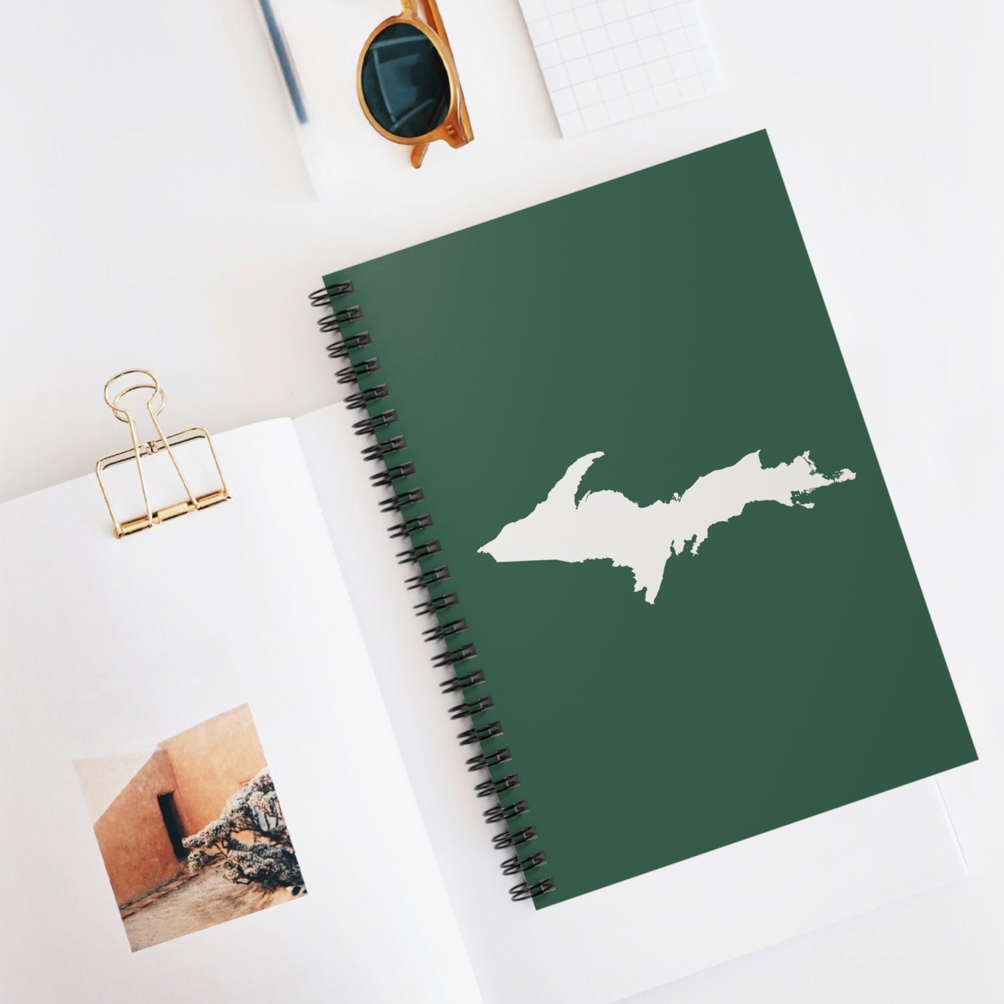 Michigan Upper Peninsula Spiral Notebook (w/ UP Outline) | Ginger Ale Green