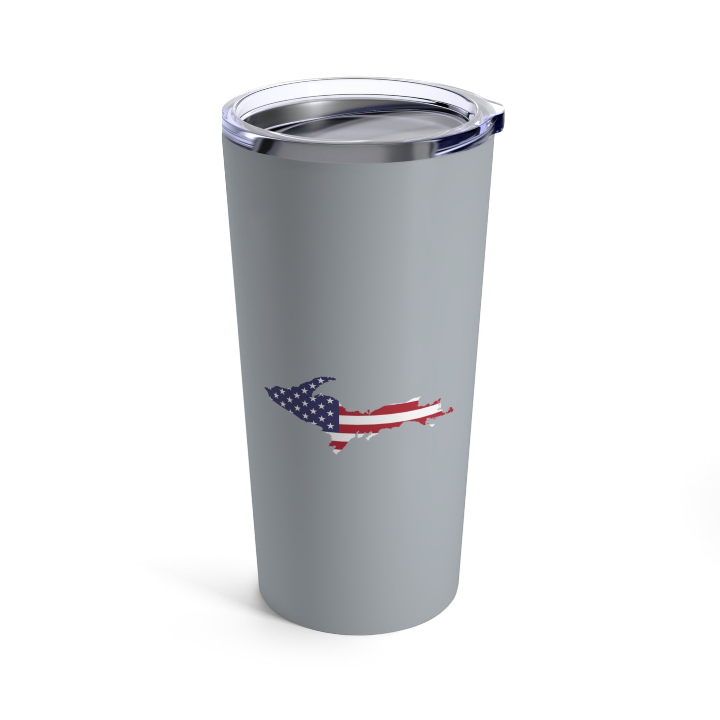 Michigan Upper Peninsula Tumbler (w/ UP USA Flag) | Silver - 20oz