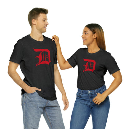 Detroit 'Old English D' T-Shirt (Aliform Red) | Unisex Standard