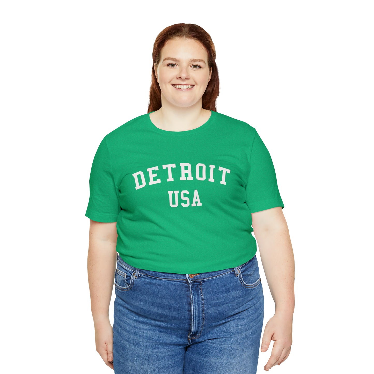 'Detroit USA' T-Shirt (Collegiate Font) | Unisex Standard