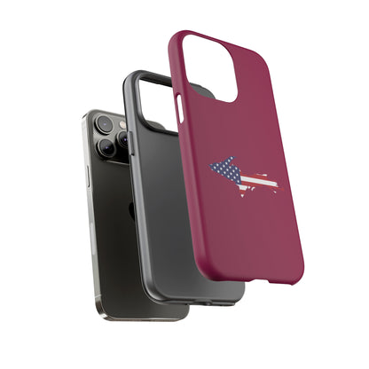 Michigan Upper Peninsula Tough Phone Case (Ruby Red w/ UP USA Flag Outline) | Apple iPhone