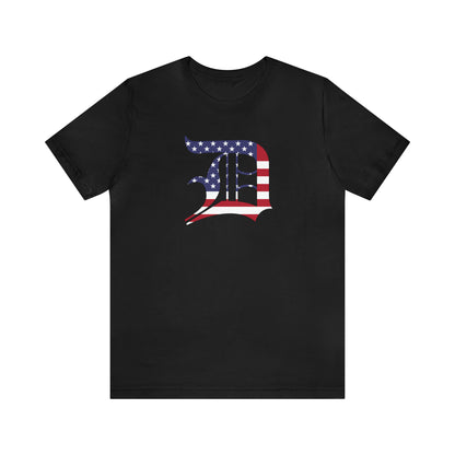 Detroit 'Old English D' T-Shirt (Patriotic Edition) | Unisex Standard