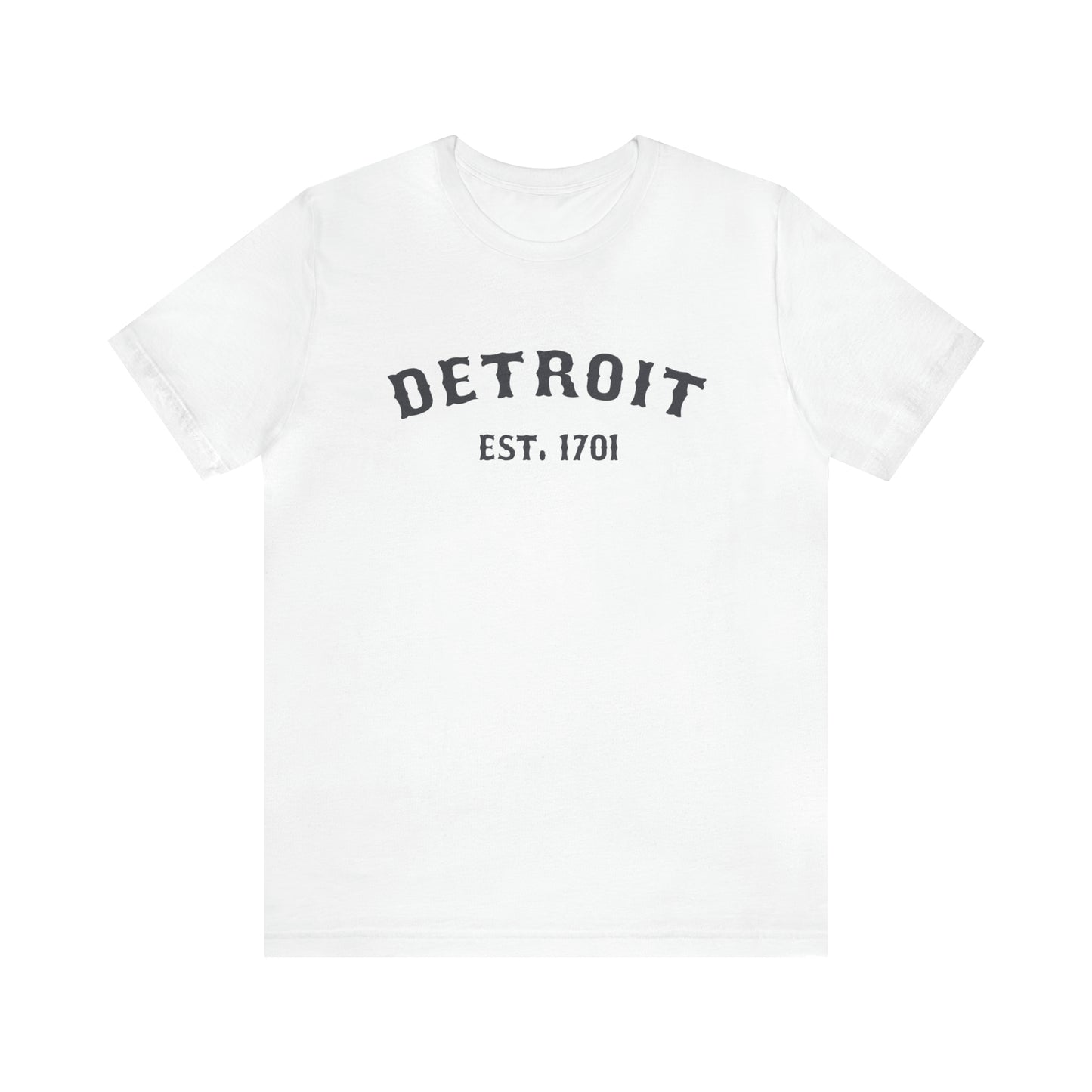 'Detroit EST. 1701' T-Shirt (Iron Ore Grey Ballpark Font) | Unisex Standard