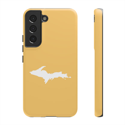 Michigan Upper Peninsula Tough Phone Case (Citrine Color w/ UP Outline) | Samsung & Pixel Android