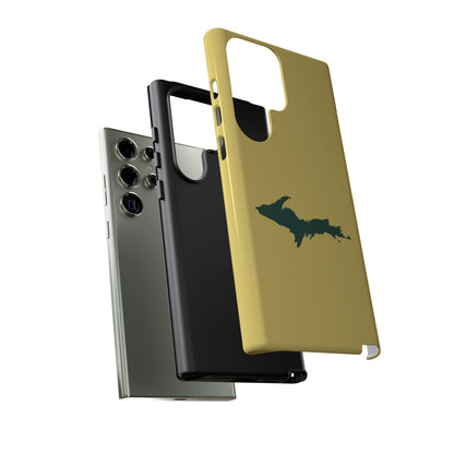 Michigan Upper Peninsula Tough Phone Case (Plum Yellow w/ Green UP Outline) | Samsung & Pixel Android