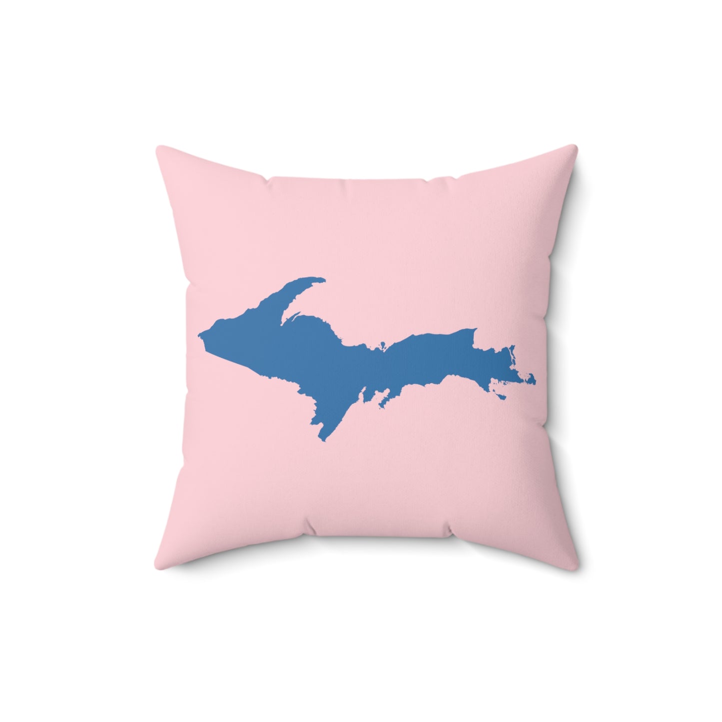 Michigan Upper Peninsula Accent Pillow (w/ UP Outline) | Pale Pink