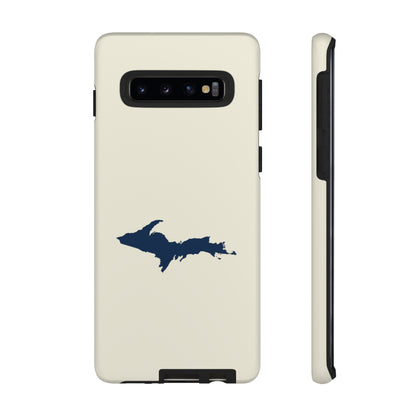 Michigan Upper Peninsula Tough Phone Case (Ivory w/ Navy UP Outline) | Samsung & Pixel Android