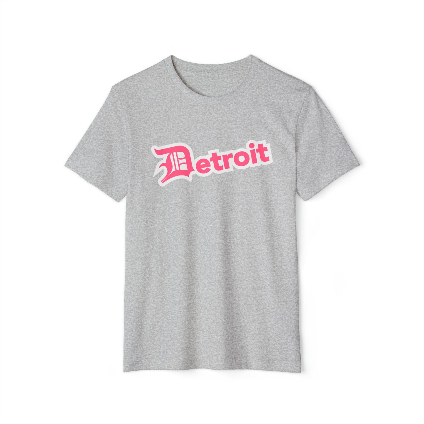 Detroit' T-Shirt (Rhodochrosite Pink Old English 'D') | Unisex Recycled Organic