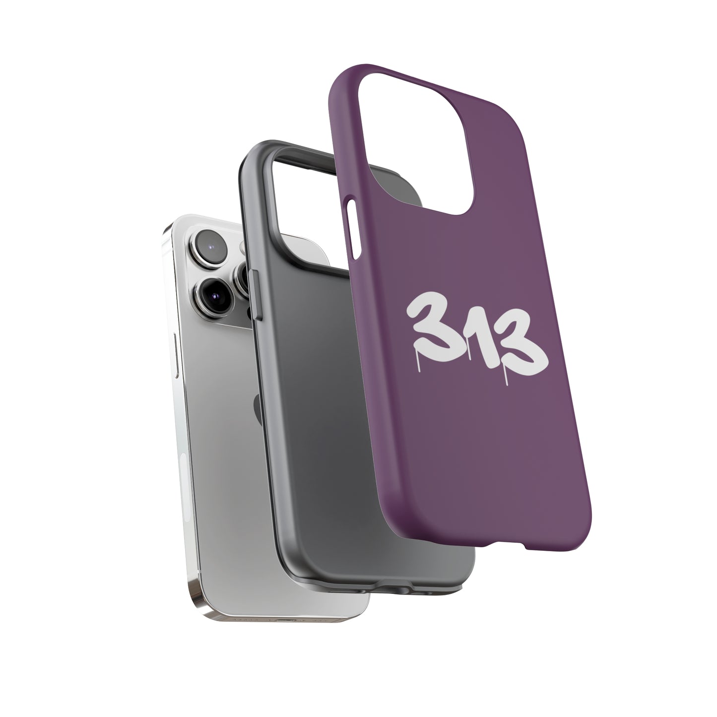 Detroit '313' Tough Phone Case (Plum Tag Font) | Apple iPhone