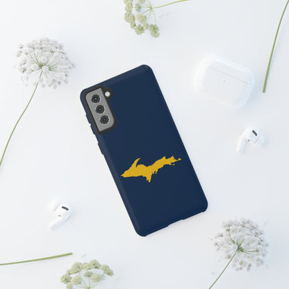 Michigan Upper Peninsula Tough Phone Case (Navy w/ Gold UP Outline) | Samsung & Pixel Android