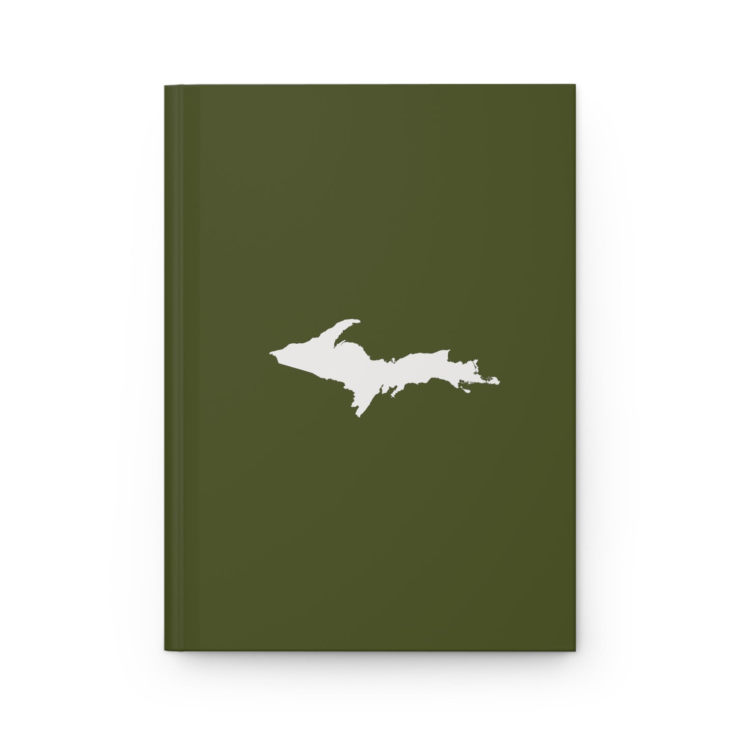 Michigan Upper Peninsula Hardcover Journal (Army Green w/ UP Outline) | Ruled - 150pgs