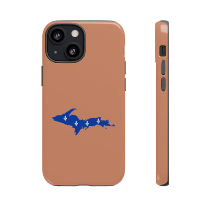 Michigan Upper Peninsula Tough Phone Case (Copper Color w/ UP Quebec Flag Outline) | Apple iPhone