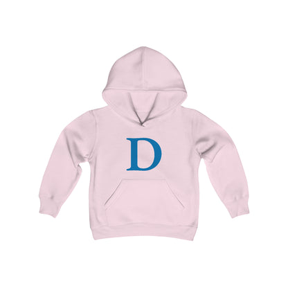 Detroit 'Old French D' Hoodie (Azure Full Body Outline) | Unisex Youth