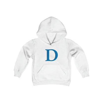 Detroit 'Old French D' Hoodie (Azure Full Body Outline) | Unisex Youth