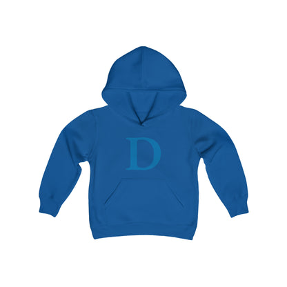 Detroit 'Old French D' Hoodie (Azure Full Body Outline) | Unisex Youth