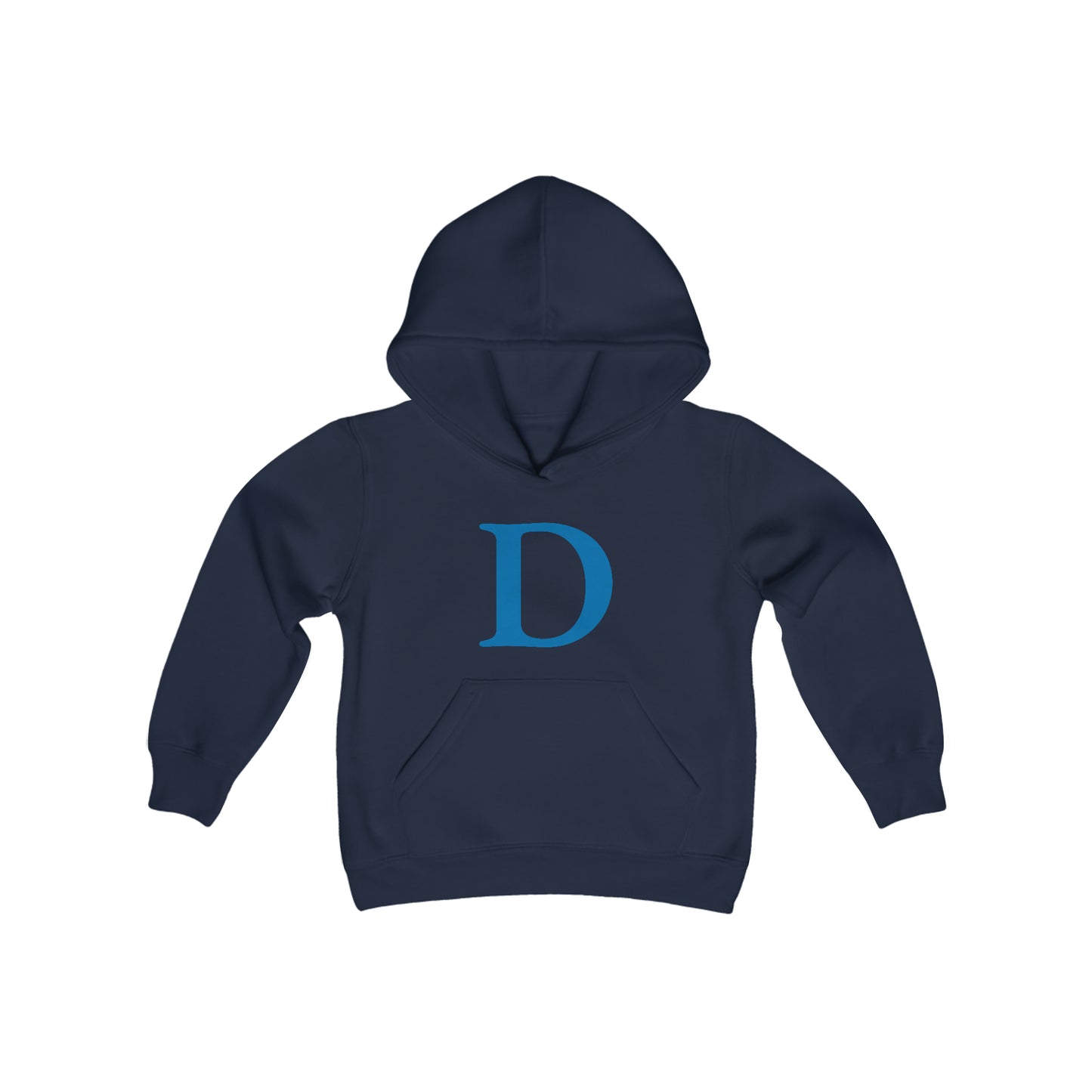 Detroit 'Old French D' Hoodie (Azure Full Body Outline) | Unisex Youth