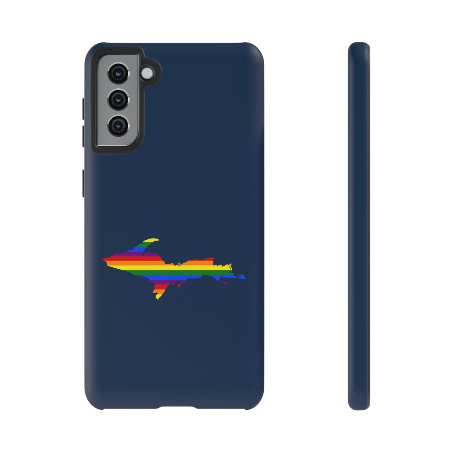 Michigan Upper Peninsula Tough Phone Case (Navy w/ UP Pride Flag Outline) | Samsung & Pixel Android