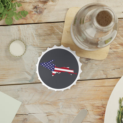 Michigan Upper Peninsula Bottle Opener (w/ UP USA Flag ) | Iron Ore Grey