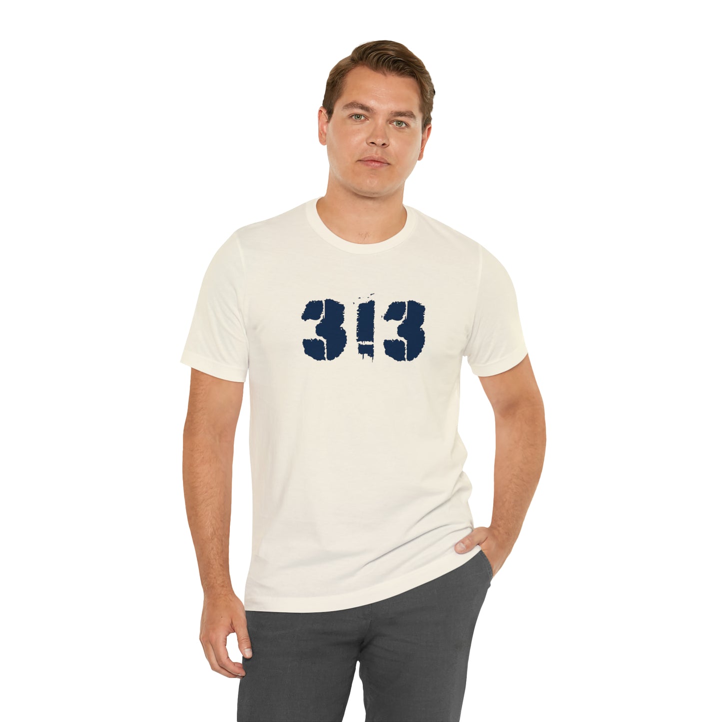 Detroit '313' T-Shirt (Spray Stencil Font) | Unisex Standard Fit