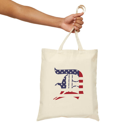 Detroit 'Old English D' Light Tote Bag (Patriotic Edition)