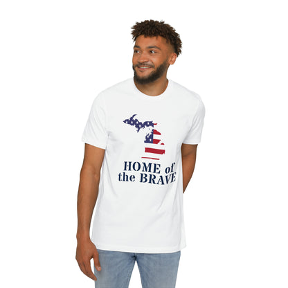 'Home of the Brave' T-Shirt (w/ MI USA Flag) | Made in USA