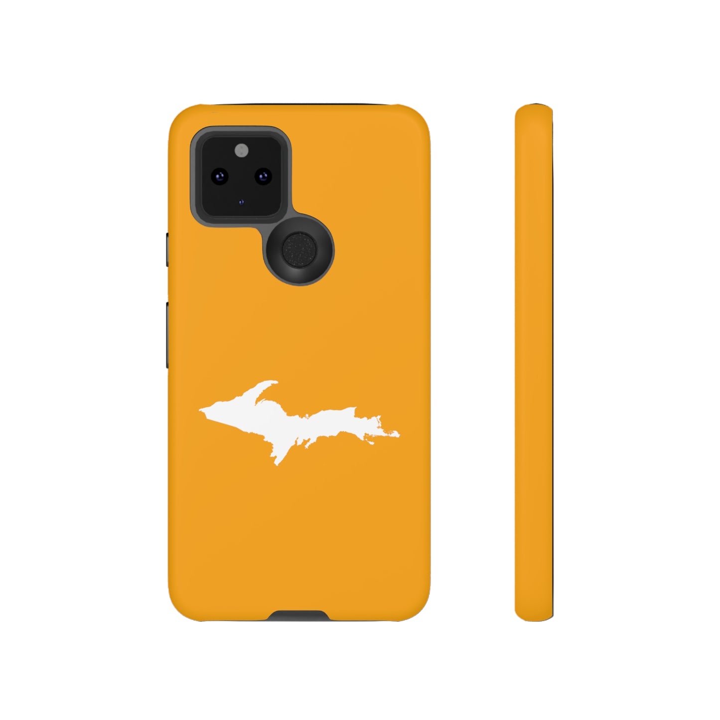 Michigan Upper Peninsula Tough Phone Case (Autumn Birch Leaf Color w/ UP Outline) | Samsung & Pixel Android