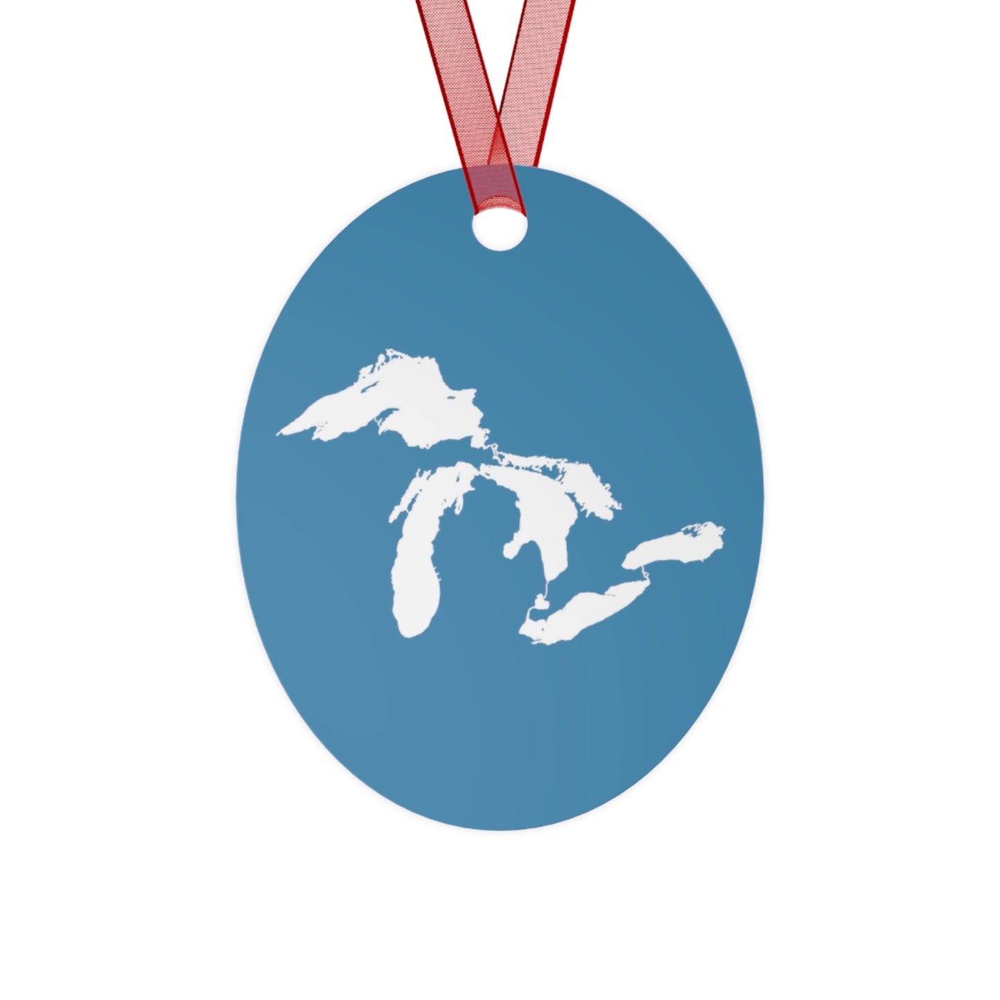 Great Lakes Christmas Ornament | Metal - Lake Michigan Blue