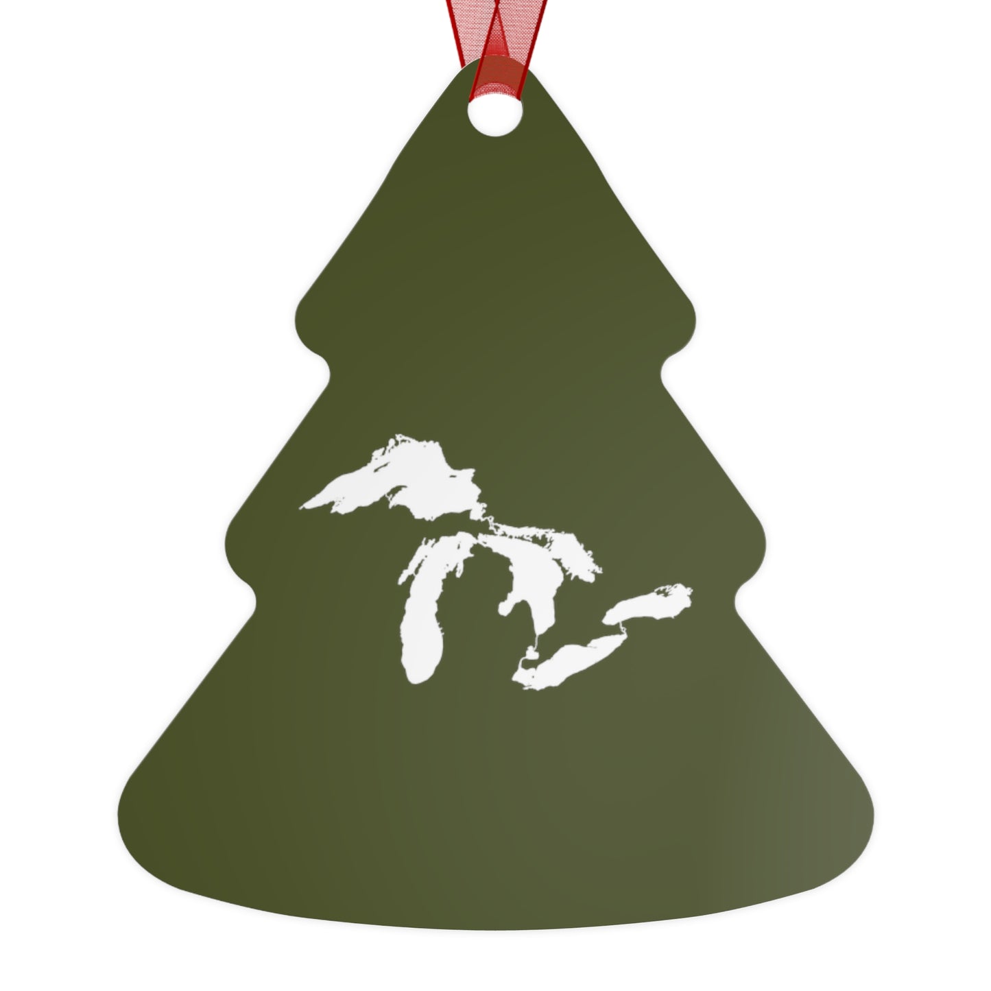 Great Lakes Christmas Ornament | Metal - Army Green