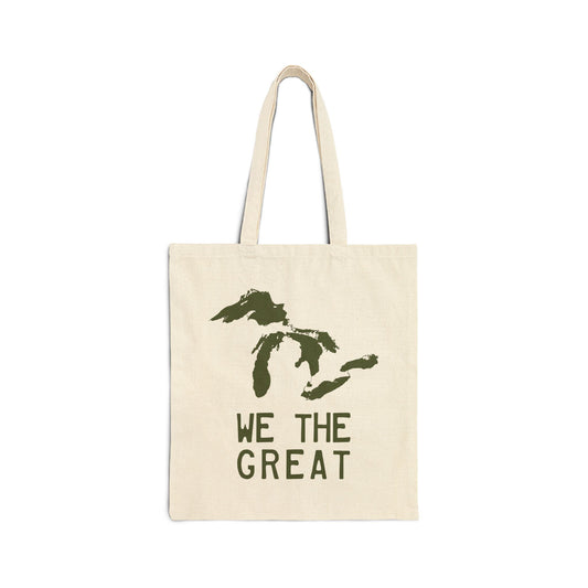 Great Lakes 'We The Great' Light Tote Bag | Army Green