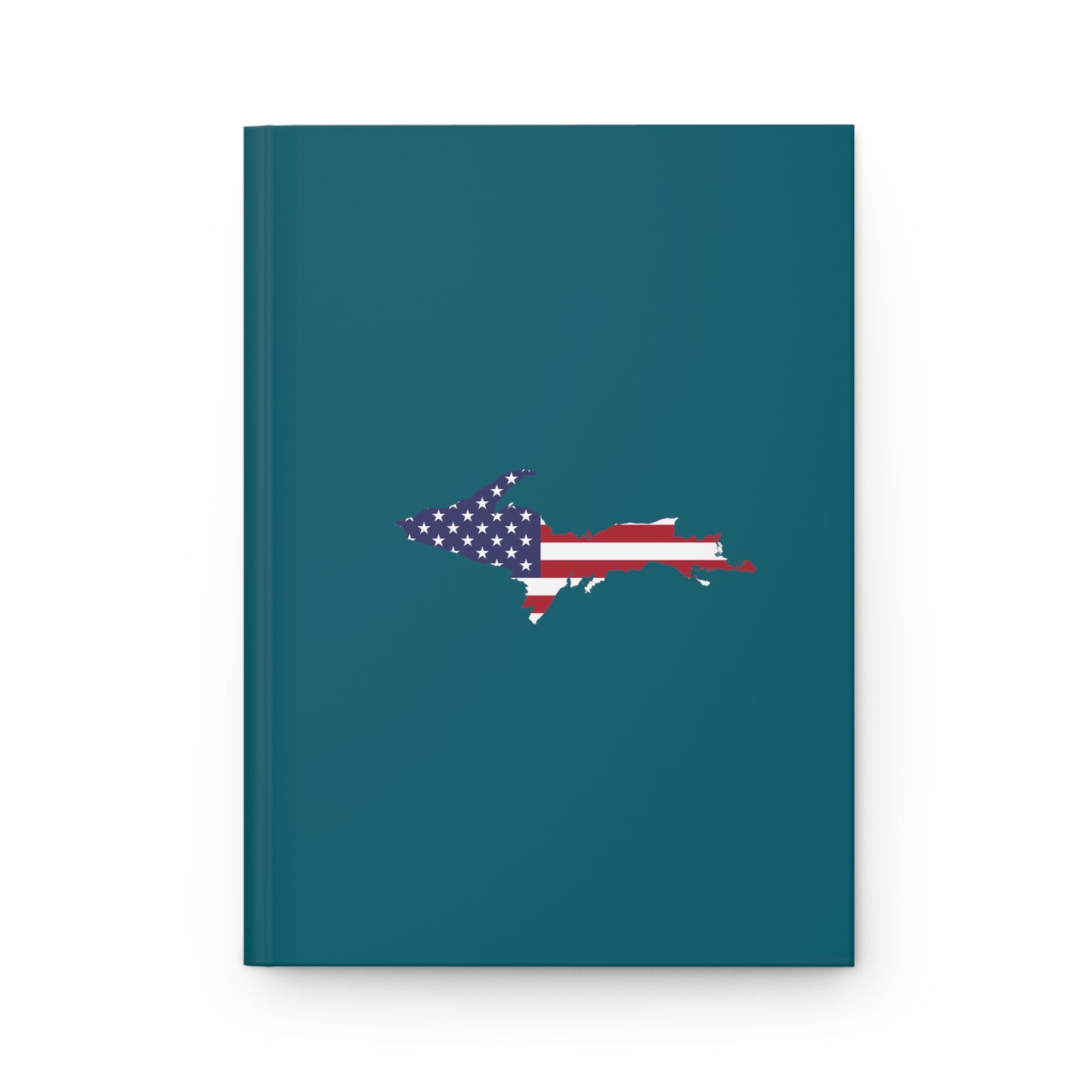 Michigan Upper Peninsula Hardcover Journal (w/ UP USA Flag) | Ruled - Auburn Hills Teal